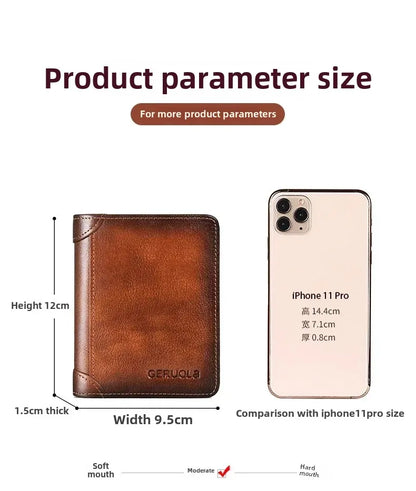 Men’s Leather Wallet with Classic Design and Reinforced Stitching