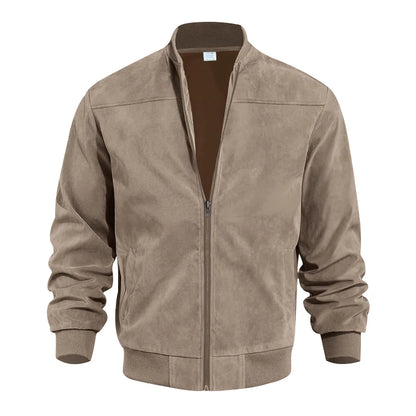 Men’s Minimalist Casual Jacket with Front Zipper Closure