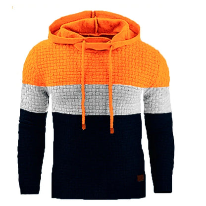 Men’s Textured Knit Pullover Hoodie – Stylish Comfort for Fall and Winter Looks