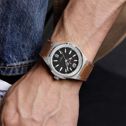 Men’s Casual Watch with Leather Strap