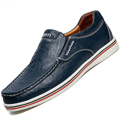 Freizeitschuhe aus Leder für Herren – Niedriger Mokassin, echtes Leder