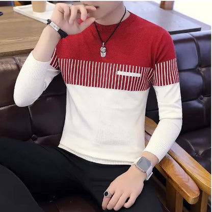 Men’s Sweater with Vertical Stripe Detail
