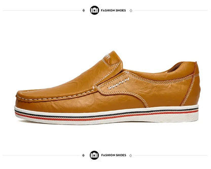 Freizeitschuhe aus Leder für Herren – Niedriger Mokassin, echtes Leder