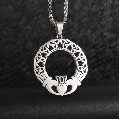 Viking Rune Circle Pendant Necklace
