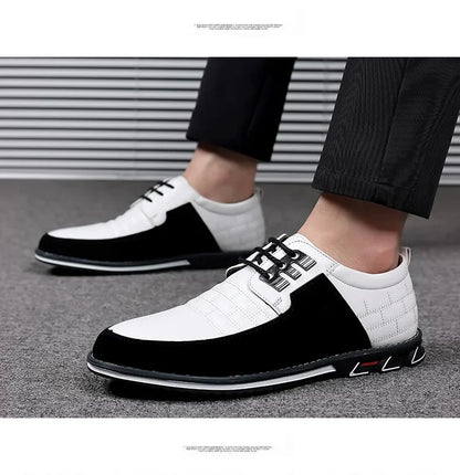 Freizeitschuhe für Herren – Klassische, atmungsaktive und genähte Abendschuhe aus Leder 