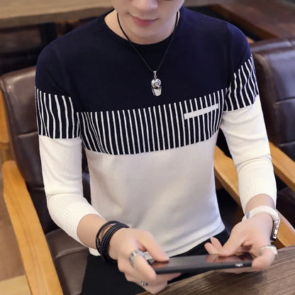 Men’s Sweater with Vertical Stripe Detail