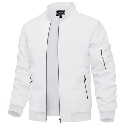 Men’s Bomber Style Jacket with Metallic Zippers