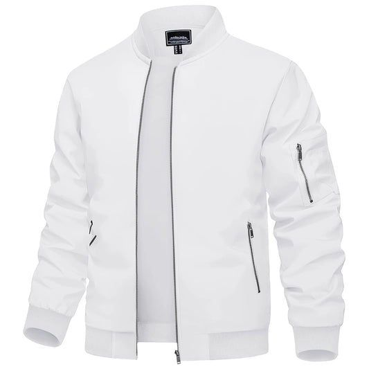 Men’s Bomber Style Jacket with Metallic Zippers