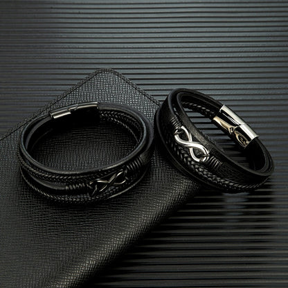 Classic Men Infinity Bracelet - Metallic Detail