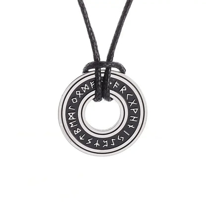 Viking Rune Circle Pendant Necklace