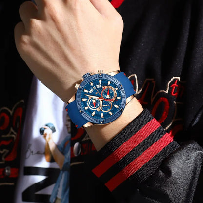 Men’s Sport Watch with Silicone Strap — Bold Design & Versatile Look