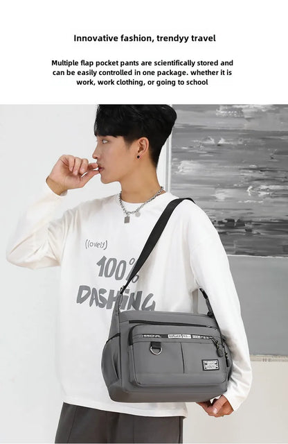 Men’s Crossbody Messenger Bag – Waterproof and Multi-Pocket Design