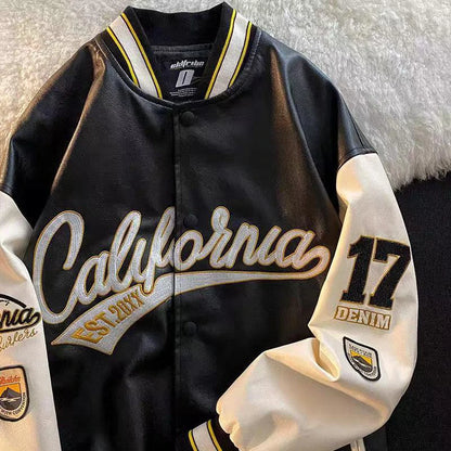 Men’s “California” Varsity College Jacket with Embroidered and Sporty Details