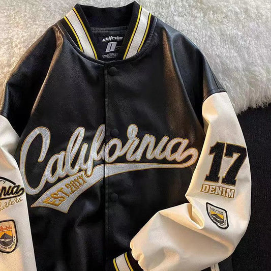 Men’s “California” Varsity College Jacket with Embroidered & Sporty Details