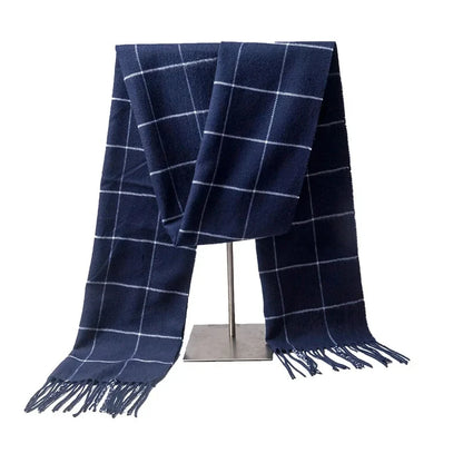 Men’s Checkered Scarf – Stylish with Fringes