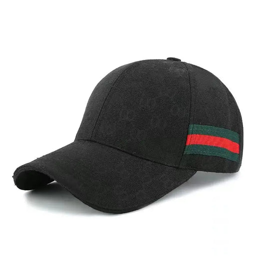 Men’s Patterned Cap with Side Stripe