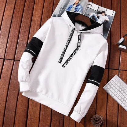 Men’s Bicolor Hoodie – Urban Style with Text Detail