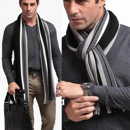 Classic Men's Scarf - Striped Business Casual