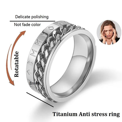Chain Band Ring – Urban Style with Roman Detailing