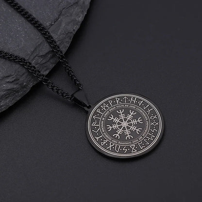 Viking Rune Circle Pendant Necklace