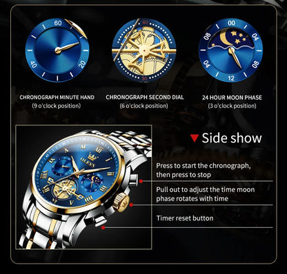 Luxury Men’s Skeleton Watch with Full Features