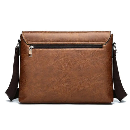 PU Leather Business Bag for Men – Laptop Tote & Crossbody Satchel