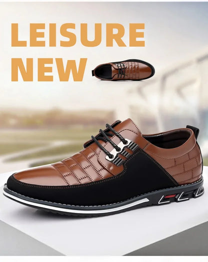 Freizeitschuhe für Herren – Klassische, atmungsaktive und genähte Abendschuhe aus Leder 