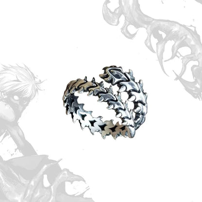 Spine Wrap Ring – Adjustable Gothic Vertebrae-Inspired Band