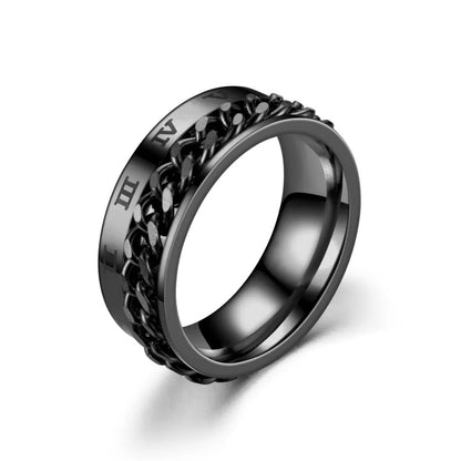Chain Band Ring – Urban Style with Roman Detailing