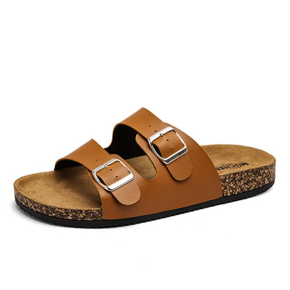 Men's Cork Sandals - Classic, Exclusive Summer Beach Sandals, with Double Buckle