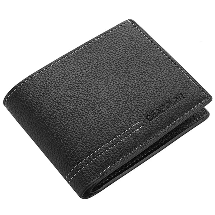 Classic Men’s Leather Wallet with Pebbled Texture – Elegant and Functional