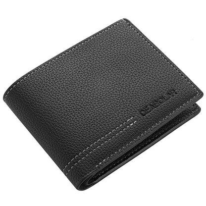 Classic Men’s Leather Wallet with Pebbled Texture – Elegant and Functional