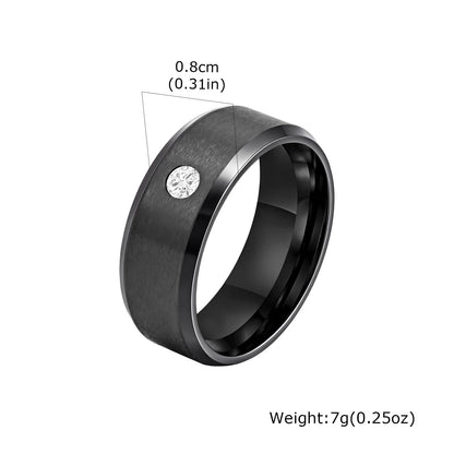 Men's Stainless Steel Zirconia Ring, Comfortable and Sturdy Fit, Engagement Ring for Men