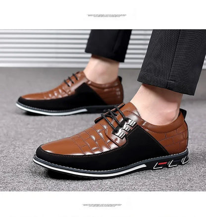 Freizeitschuhe für Herren – Klassische, atmungsaktive und genähte Abendschuhe aus Leder 