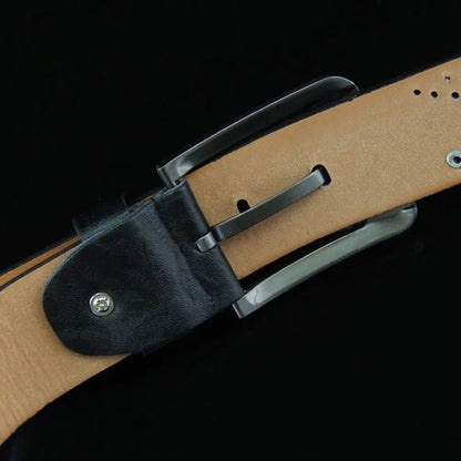 Men’s Casual Leather Belt with Classic Buckle – Durable and Versatile