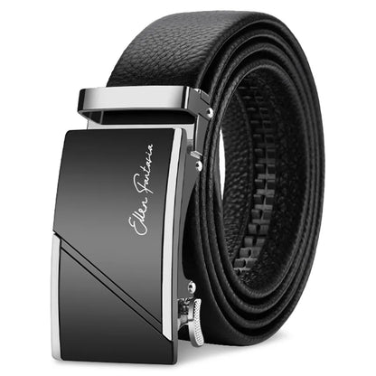 Men's Genuine Leather Belt, Automatic Belt with Adjustable Waistband