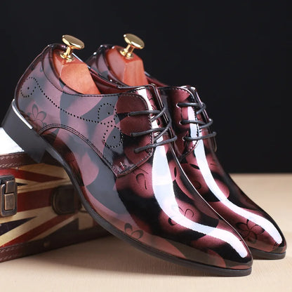 Luxuriöse Oxford-Schuhe für Herren – Retro-Blumendruck
