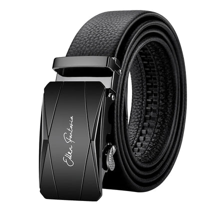 Men's Genuine Leather Belt, Automatic Belt with Adjustable Waistband