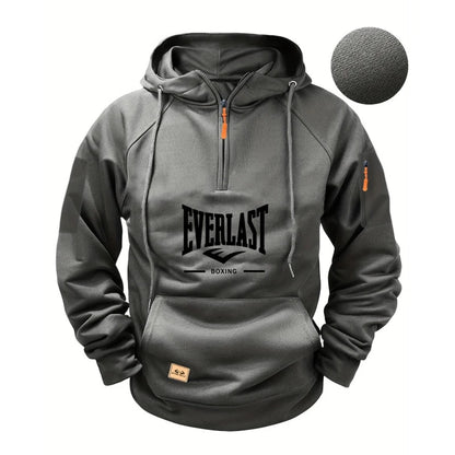 Men’s Urban Utility Hoodie with Sleeve Pocket and Half-Zip