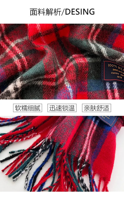 Classic Checkered Scarf with Fringes – Style and Comfort