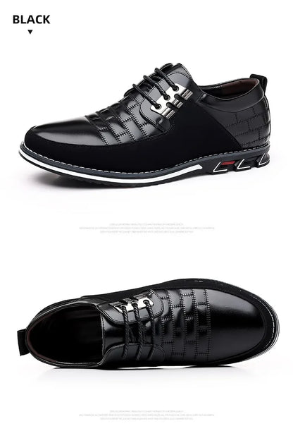 Freizeitschuhe für Herren – Klassische, atmungsaktive und genähte Abendschuhe aus Leder 