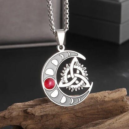 Viking Rune Circle Pendant Necklace