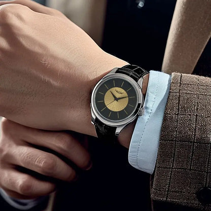 Luxury Brand Men's Business Waterproof Quartz Leather Wrist Watch
