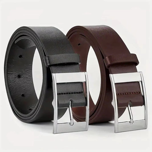 Men’s Leather Belt with Classic Buckle – Timeless and Versatile
