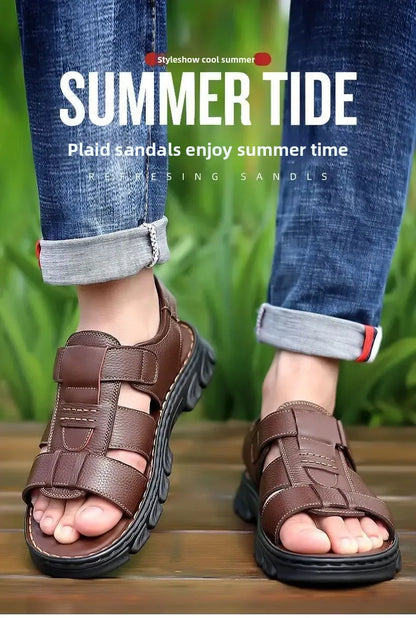 Herrensandalen – dicke Sohle, Obermaterial, wasserdicht, bequem