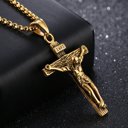 Religious Jesus Cross Stainless Steel Necklace For Men