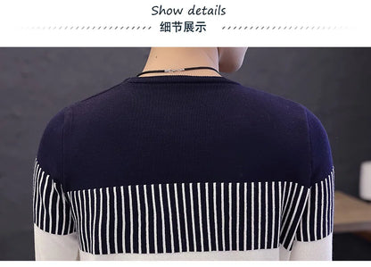 Men’s Sweater with Vertical Stripe Detail