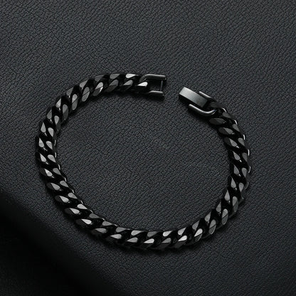 Men’s Stainless Steel Cuban Link Bracelet – Gold, Black and Silver