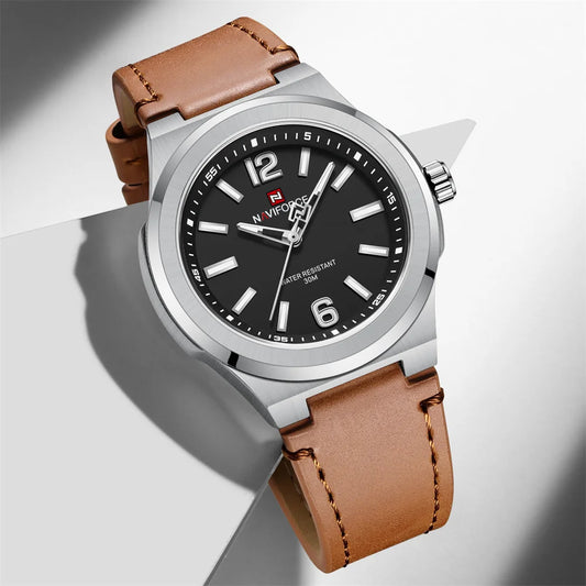 Men’s Casual Watch with Leather Strap