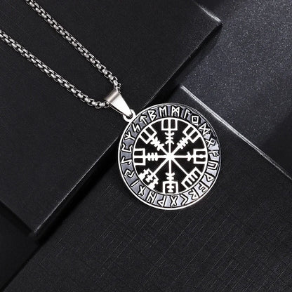 Viking Rune Circle Pendant Necklace